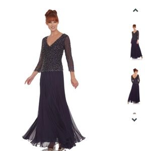 Jkara Gown, Formal Dress Size 14W, NWT Violet/Blue